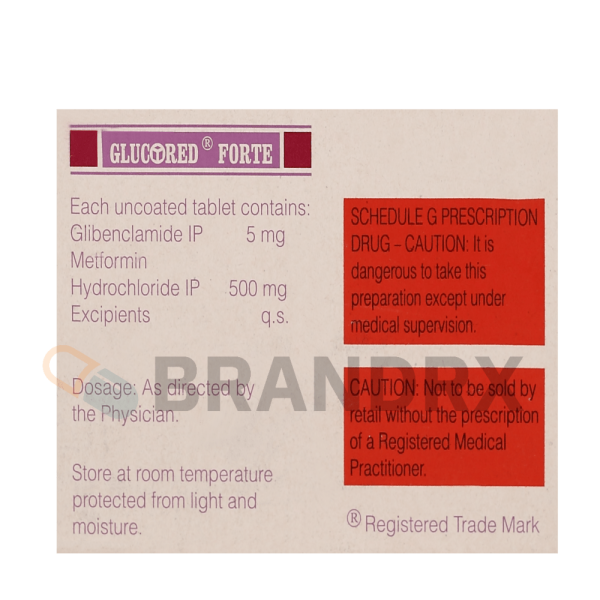Glucored Forte SR 5/500 mg Sun Pharmaceuticals Industries - Image 2